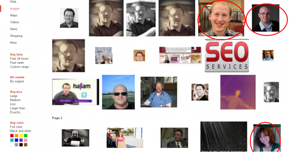 link building peeps in the serps image search shows pictures of link builders wayne likes